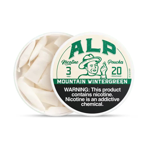 ALP POUCHES MOUNTAIN WINTERGREEN 5 PACK AVAILABLE IN 3mg 6mg 9mg PRE-ORDER NOW