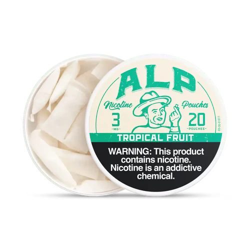 ALP POUCHES TROPICAL FRUIT 5 PACK AVAILABLE IN 3mg 6mg 9mg PRE-ORDER NOW